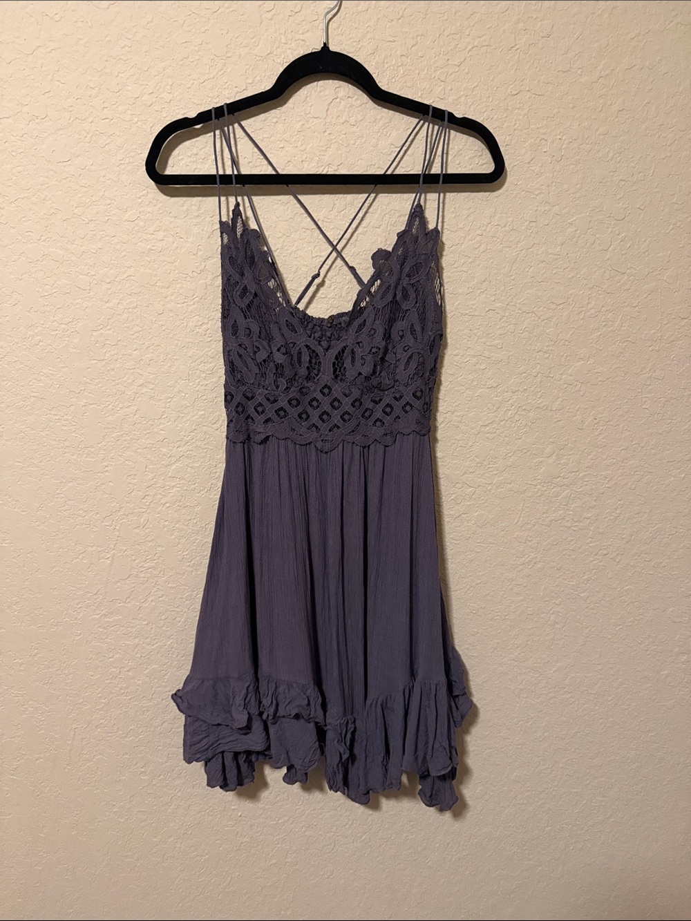 Free People Purple Lace Bodice Strappy Cami